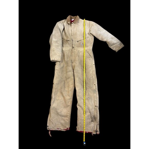 Carhartt Distressed Duck Coveralls L? Thrashed Grunge Americana Corduroy Collar - Picture 9 of 14